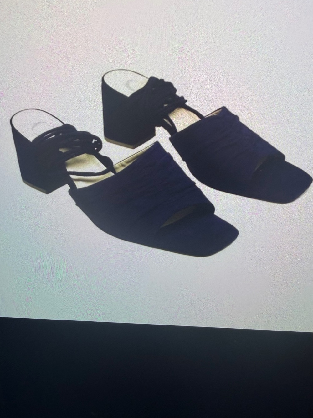 Women’s Black Block Heel Slide Sandals